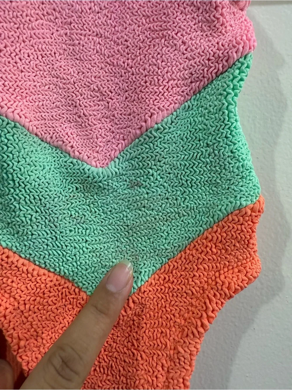 HUNZA G baby Joules Pink Mint Coral Chevron One-Piece Swimsuit